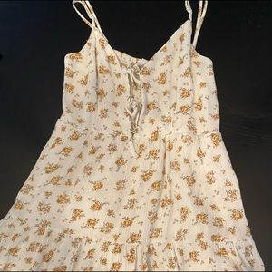 Garage, White mini dress with yellow flowers, size XS